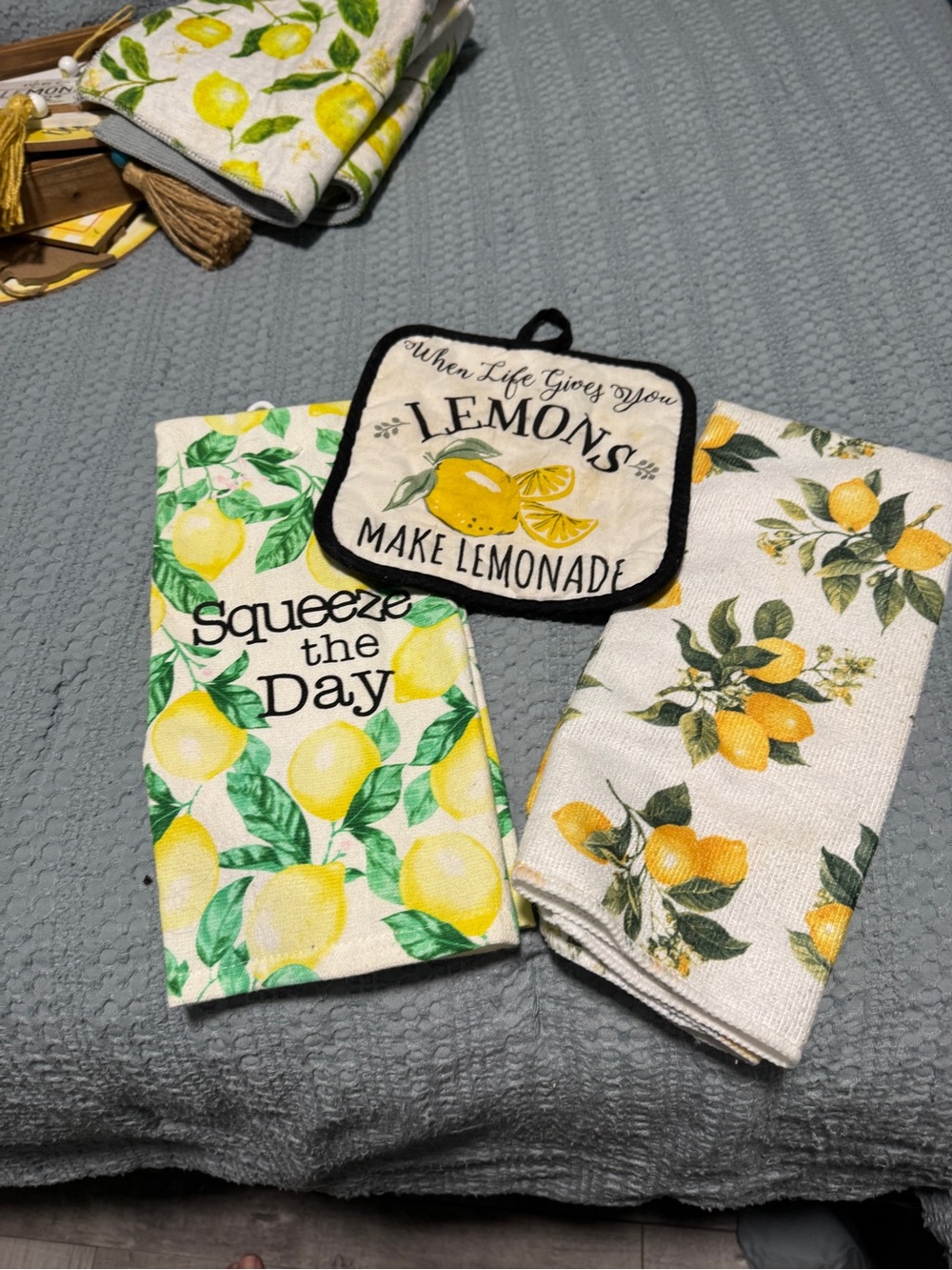 Rustic Lemon 'I Could Just Squeeze You' Wood Sign decor used pot holder